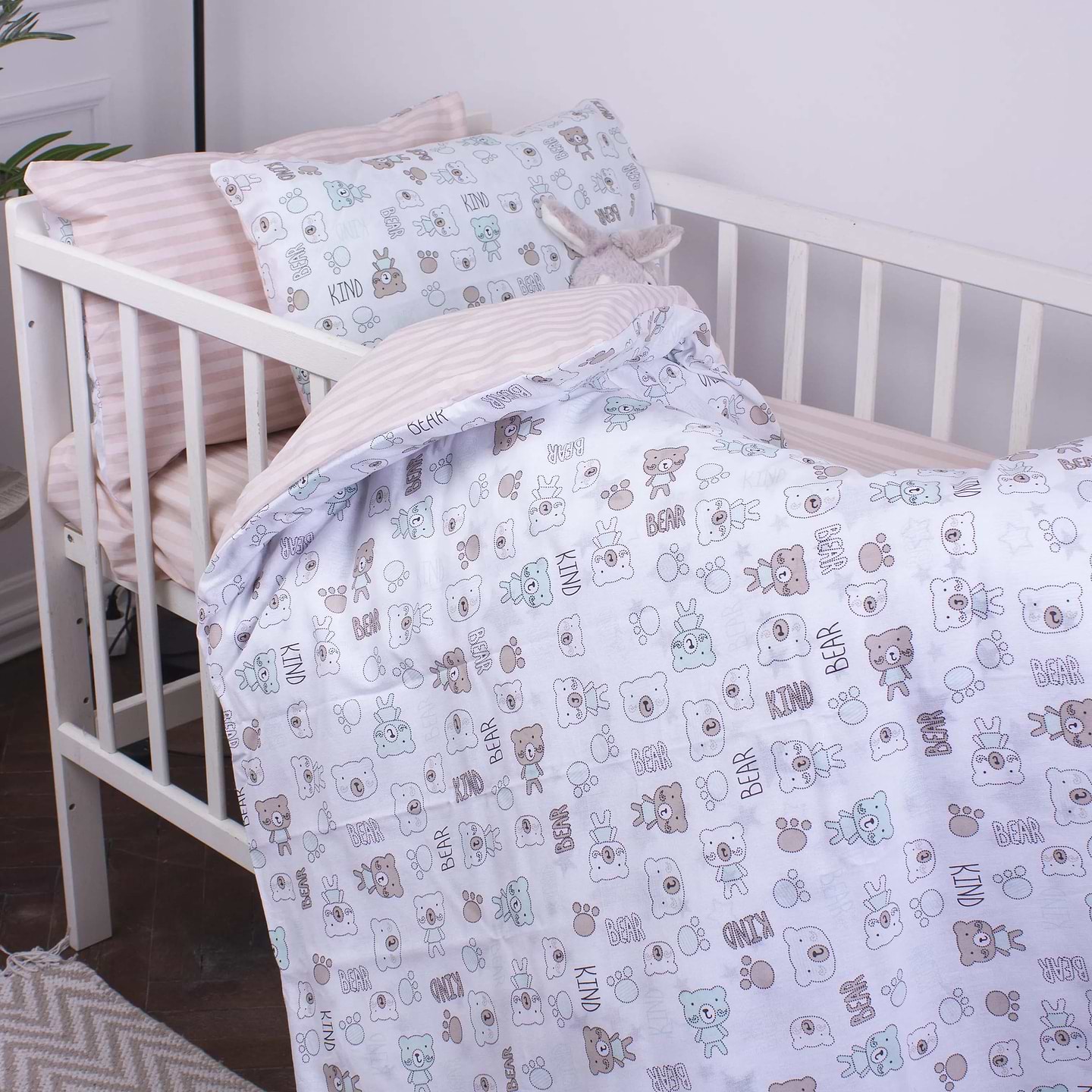Комплект постільної білизни дитячий MirSon Ranforce Elite Kids Time 19-0002 Pretty Bears 110х140 (2200006984214)